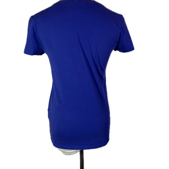 Y2K Ralph Lauren Sport Size S V-Neck Tee Cotton Violet - Picture 4 of 8